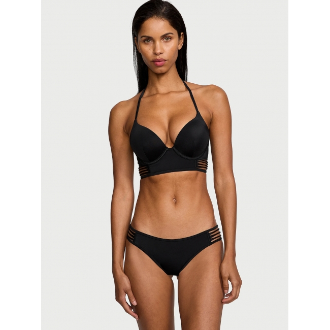 Купальник Victoria’s Secret Archives Bombshell Push-Up Longline Top & Brazilian Bottom, Чорний