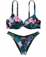 Купальник Victoria’s Secret Sexy Tee Push-Up Bikini Top & Brazilian Bottom, Black Tropical