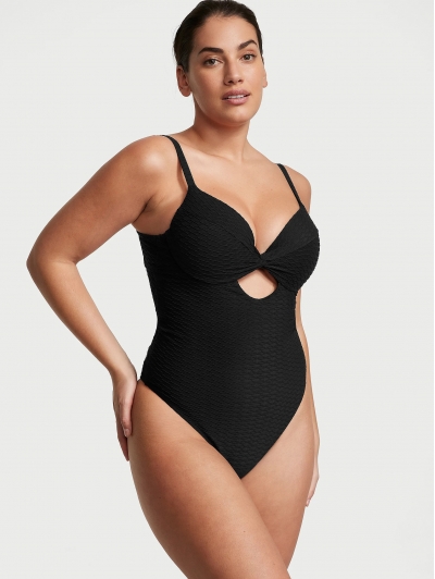 Купальник суцілиний Victoria’s Secret The Twist Removable Push-Up One-Piece Swimsuit, Чорний