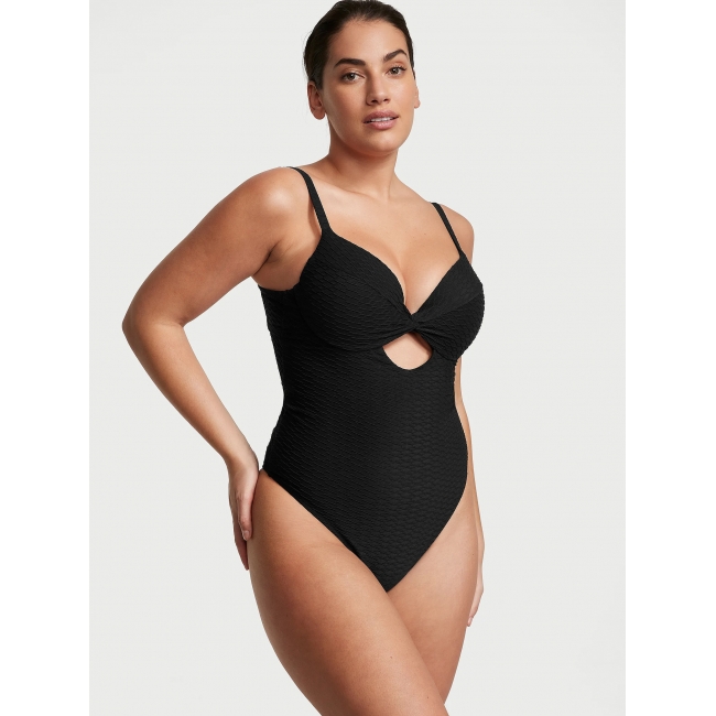 Купальник суцілиний Victoria’s Secret The Twist Removable Push-Up One-Piece Swimsuit, Чорний