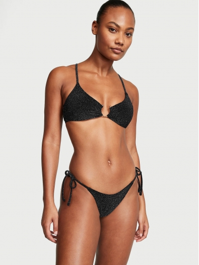 Купальник Victoria’s Secret Shimmer Bralette Top & Bikini Bottom, Black Shimmer