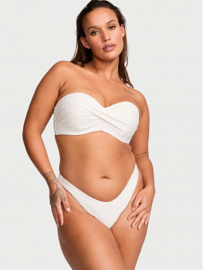 Купальник Бандо Victoria’s Secret Twist Push-Up Bandeau Top & Brazilian Bikini Bottom, Білий