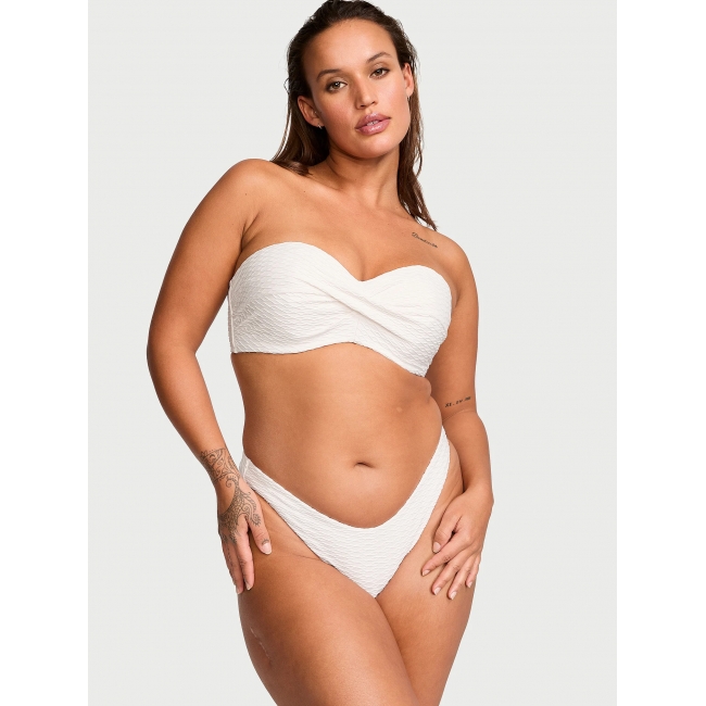 Купальник Бандо Victoria’s Secret Twist Push-Up Bandeau Top & Brazilian Bikini Bottom, Білий