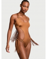 Купальник Victoria’s Secret Archives Swim Macrame Fringe Monokini One-Piece Swimsuit, Caramel