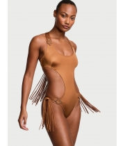 Купальник Victoria’s Secret Archives Swim Macrame Fringe Monokini One-Piece Swimsuit, Caramel