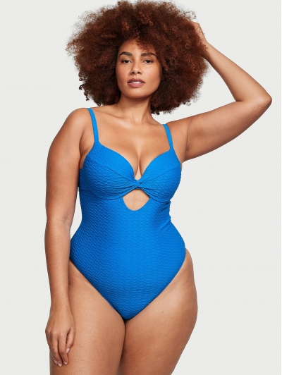 Купальник суцілиний Victoria’s Secret The Twist Removable Push-Up One-Piece Swimsuit, Синій