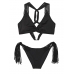 Купальник Victoria’s Secret Archives Macrame Fringe Bralette Top & Cheeky Bottom, Чорний