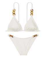 Купальник Victoria’s Secret Chain-Link Triangle Bikini Top & Chain-Link Cheeky Bottom, Білий