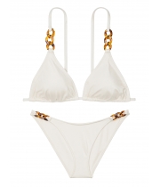 Купальник Victoria’s Secret Chain-Link Triangle Bikini Top & Chain-Link Cheeky Bottom, Білий