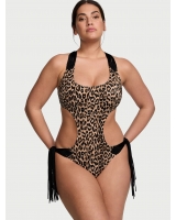 Купальник Victoria’s Secret Archives Swim Macrame Fringe Monokini One-Piece Swimsuit, Леопардовий