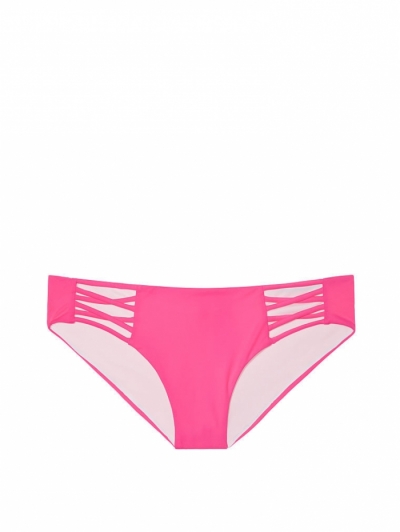 Плавки Victoria's Secret Pink Lace-Up Bikini Bottom, Ярко-рожеві