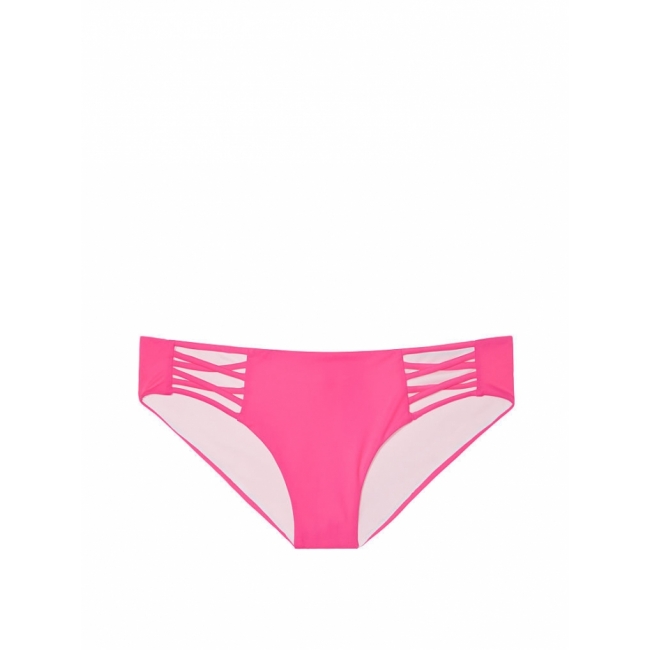 Плавки Victoria's Secret Pink Lace-Up Bikini Bottom, Ярко-рожеві