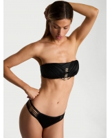 Купальник Бандо Victoria’s Secret Archives Strappy Hardware Bandeau Top & Brazilian Bikini Bottom, Чорний