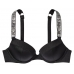 Купальник зі стразами Victoria’s Secret Shine Strap Sexy Push-Up Bikini Swim, чорний одинарний пушап