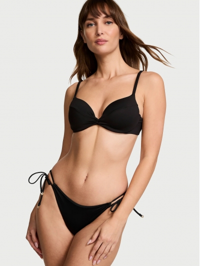 Купальник Victoria’s Secret Twist Push-Up Bikini Top & Side-Tie Bikini Bottom, Black 