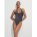 Купальник суцільний Victoria’s Secret Two-Tone Rib Plunge Zip One-Piece Swimsuit, Чорний