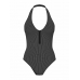 Купальник суцільний Victoria’s Secret Two-Tone Rib Plunge Zip One-Piece Swimsuit, Чорний