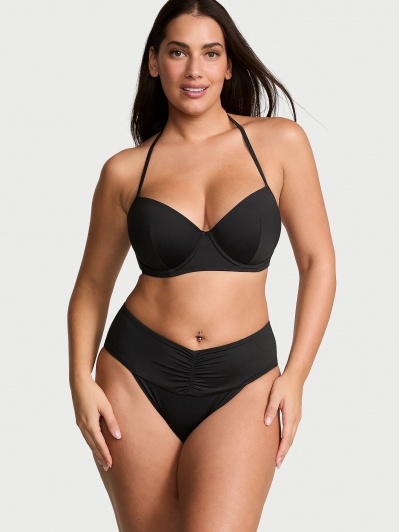 Купальник Victoria’s Secret Essential Push-Up Demi Bikini Top & High-Waist Full-Coverage Bikini Bottom, Чорний