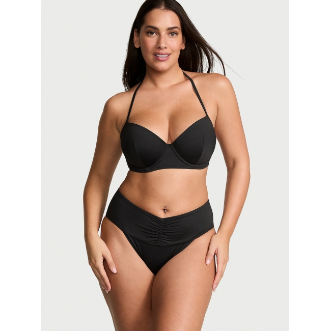 Купальник Victoria’s Secret Essential Push-Up Demi Bikini Top & High-Waist Full-Coverage Bikini Bottom, Чорний