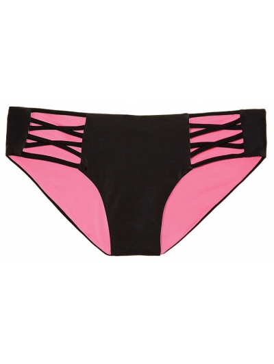 Плавки Victoria's Secret Pink Lace-Up Bikini Bottom, Чорні
