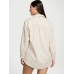 Пляжний костюм Victoria’s Secret Boyfriend Shirt Dress & Cover-Up Shorts, Бежевий