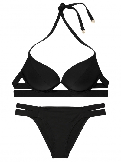 Купальник Victoria’s Secret Archives Banded Push-Up Bikini Top & Brazilian Bottom, Чорний
