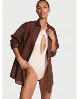 Сорочка Victoria’s Secret Boyfriend Shirt Dress, Коричнева