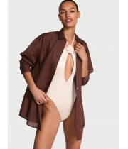 Сорочка Victoria’s Secret Boyfriend Shirt Dress, Коричнева