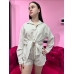 Пляжний костюм Victoria’s Secret Boyfriend Shirt Dress & Cover-Up Shorts, Бежевий