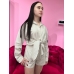 Пляжний костюм Victoria’s Secret Boyfriend Shirt Dress & Cover-Up Shorts, Бежевий