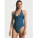 Купальник суцільний Victoria’s Secret Two-Tone Rib Plunge Zip One-Piece Swimsuit, Turq Oasis