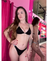 Купальник зі стразами Victoria’s Secret Shine Strap Triangle Bikini Top & Shine Strap Brazilian Bikini Bottom, Чорний