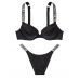 Купальник зі стразами Victoria’s Secret Shine Strap Sexy Push-Up Bikini Swim, чорний одинарний пушап