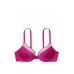 Купальник зі стразами Victoria’s Secret Shine Trim Push-Up Bikini Top & Brazilian Bikini Bottom, малиновий