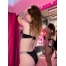 Купальник зі стразами Victoria’s Secret Shine Trim Push-Up Bikini Top & Brazilian Bikini Bottom, чорний