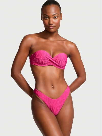 Купальник Бандо Victoria’s Secret Twist Push-Up Bandeau Top & Brazilian Bikini Bottom, рожевий