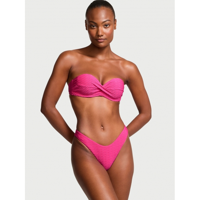 Купальник Бандо Victoria’s Secret Twist Push-Up Bandeau Top & Brazilian Bikini Bottom, рожевий