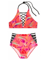 Купальник Victoria's Secret Pink Embroidered Strappy High-Neck & Strappy High-Waist Bikini