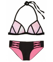 Купальник Victoria's Secret Pink з Push-up небесно-рожевий/чорний