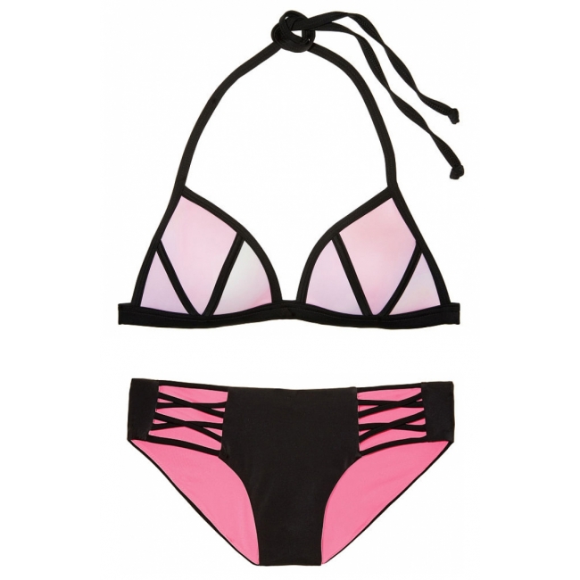 Купальник Victoria's Secret Pink з Push-up небесно-рожевий/чорний