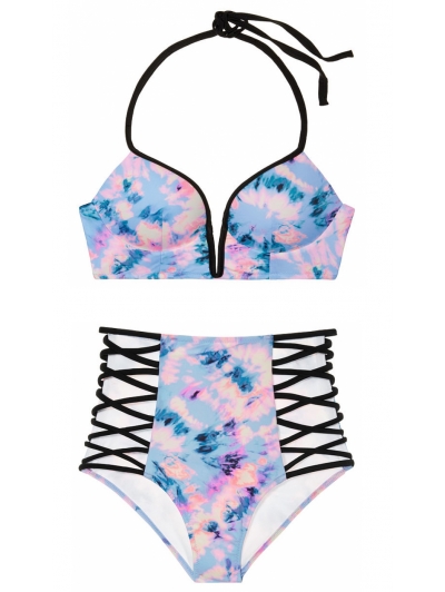 Купальник Victoria's Secret Pink Strappy V-Wire Plunge & High-Waist Bikini