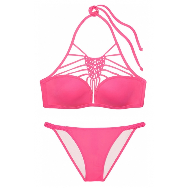 Купальник Victoria's Secret PINK Lightly Lined Macramé High-Neck & Macramé Bikini