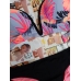 Купальник Victoria's Secret Pink з пушапом чорний низ верх з квітковим принтом