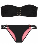 Купальник Victoria's Secret Pink Black Bandeau