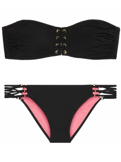 Купальник Victoria's Secret Pink Black Bandeau