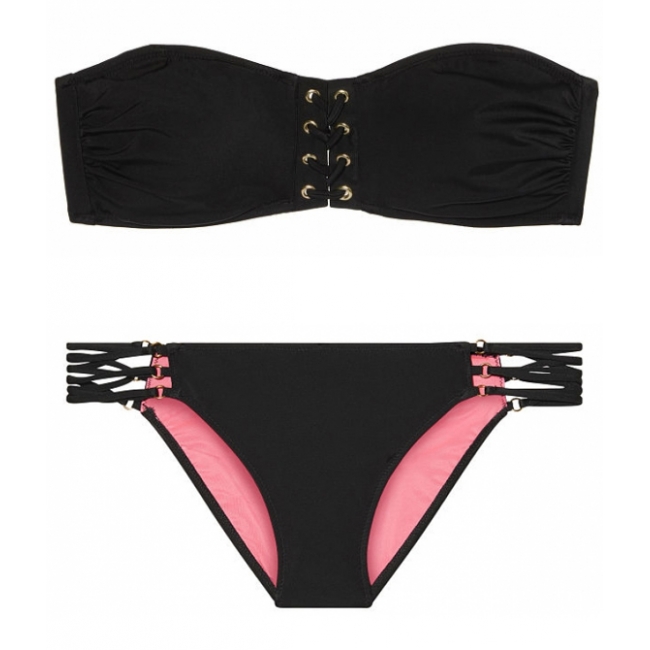 Купальник Victoria's Secret Pink Black Bandeau