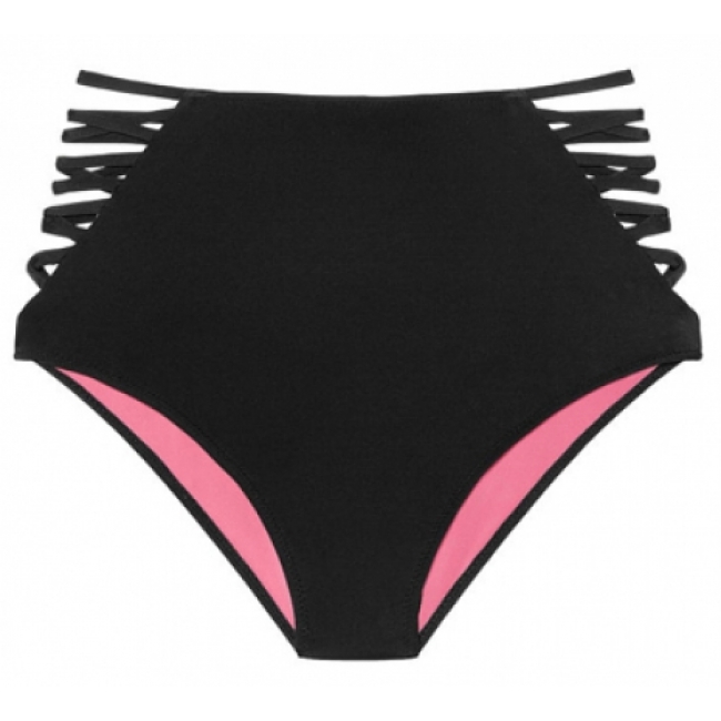 Плавки із завищеною талією Victoria's Secret Pink Strappy High Waist Bikini, чорні
