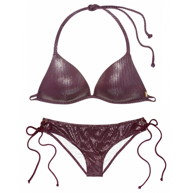 Купальник Victoria's Secret Pink RIBBED PUSH-UP TRIANGLE & RIBBED LACE-UP CHEEKSTER