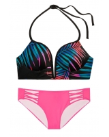 Купальник Victoria's Secret Pink чорний з мультиколор-принтом