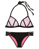 Купальник Victoria's Secret Pink з Push-up небесно-рожевий/чорний
